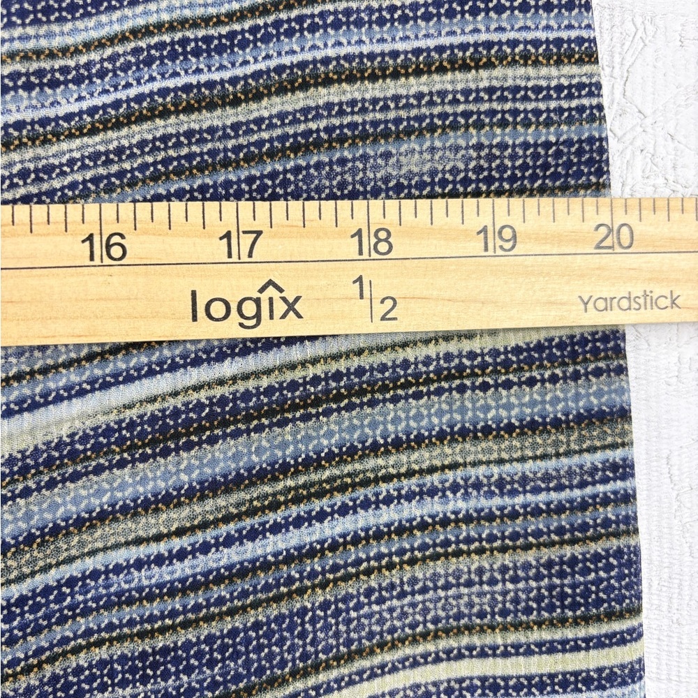 VTG Preview Collection Striped Pencil MIDI Skirt Chiffon 90s Y2K Sz Large Blue - Picture 6 of 11